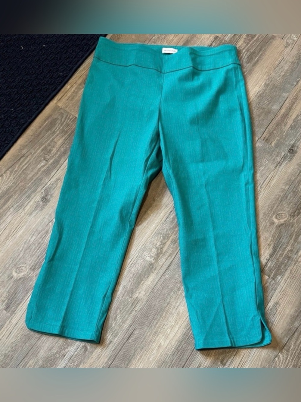 Van Heusen Teal Pull On Cropped Pants Size 10